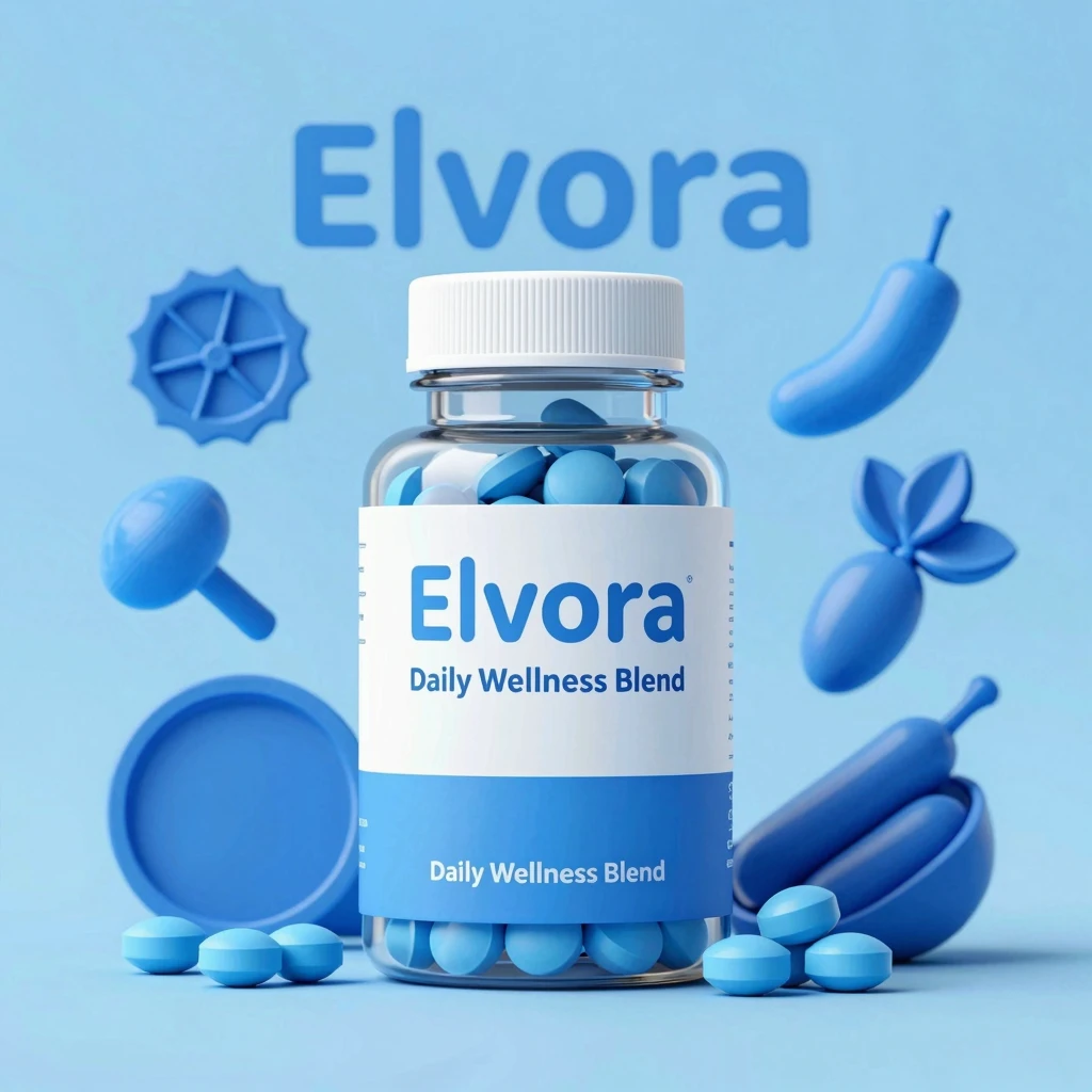 Elvora daily blend bottle and packaging